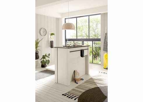 Köögikapp SHERWOOD valge mänd / hall, 130x52xH106 cm