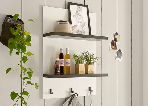 Köögiriiul SHERWOOD valge mänd / hall, 60x22xH85 cm