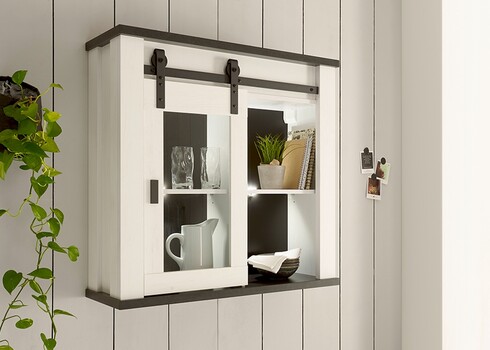 Köögikapp SHERWOOD valge mänd / hall, 93x31xH90 cm