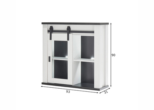 Köögikapp SHERWOOD valge mänd / hall, 93x31xH90 cm