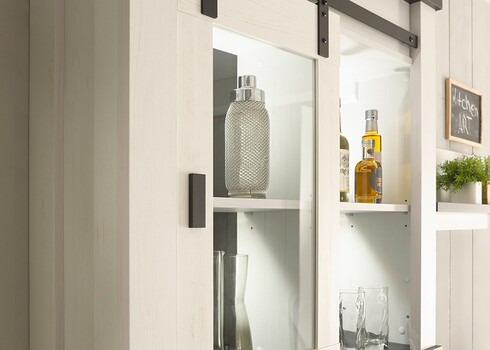 Köögikapp SHERWOOD valge mänd / hall, 93x31xH90 cm