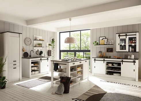 Köögikapp SHERWOOD valge mänd / hall, 93x31xH90 cm