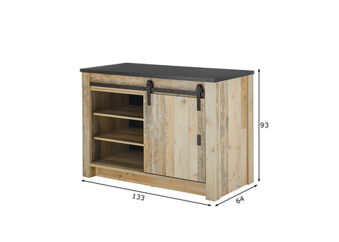 Köögikapp SHERWOOD pruun / hall, 133x64xH93 cm