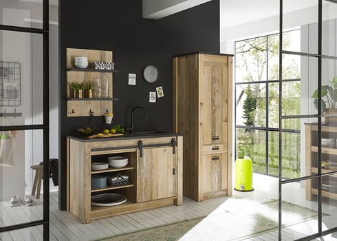 Köögikapp SHERWOOD pruun / hall, 133x64xH93 cm