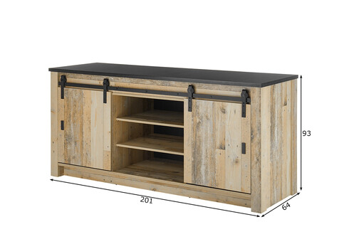 Köögikapp SHERWOOD pruun / hall, 201x64xH93 cm