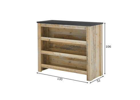 Köögikapp SHERWOOD pruun / hall, 130x52xH106 cm