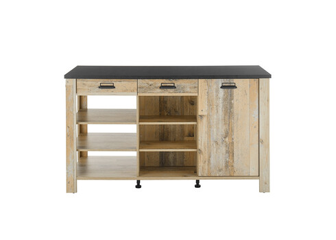 Köögisaar SHERWOOD pruun / hall, 162x77xH93 cm