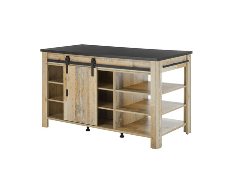 Köögisaar SHERWOOD pruun / hall, 162x77xH93 cm