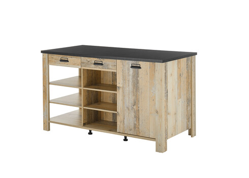 Köögisaar SHERWOOD pruun / hall, 162x77xH93 cm