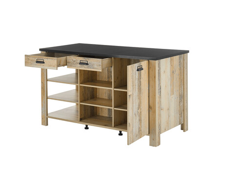 Köögisaar SHERWOOD pruun / hall, 162x77xH93 cm