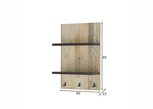 Köögiriiul SHERWOOD pruun / hall, 60x22xH85 cm