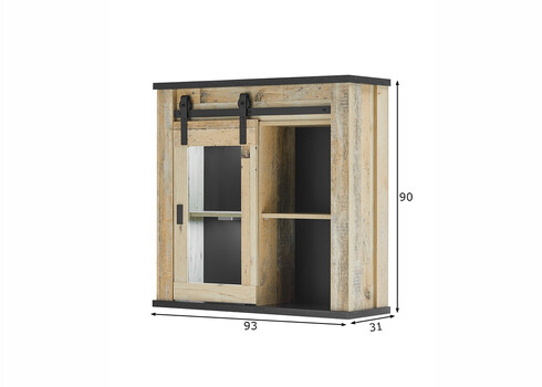 Köögikapp SHERWOOD pruun / hall, 93x31xH90 cm