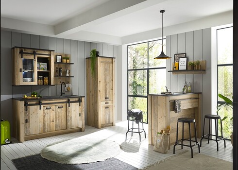 Köögikapp SHERWOOD pruun / hall, 93x31xH90 cm