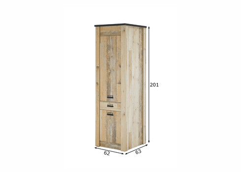 Köögikapp SHERWOOD pruun / hall, 62x64xH201 cm