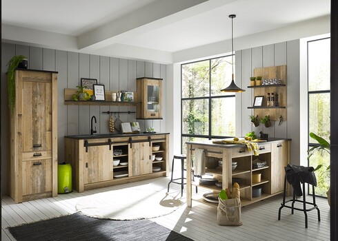 Köögikapp SHERWOOD pruun / hall, 62x64xH201 cm