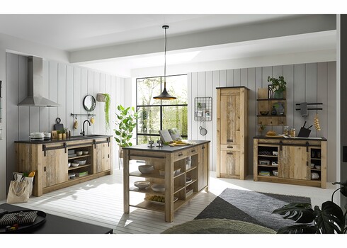 Köögikapp SHERWOOD pruun / hall, 62x64xH201 cm