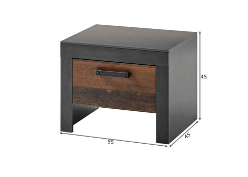 Öökapp BROOKLYN pruun / hall, 55x45xH45 cm