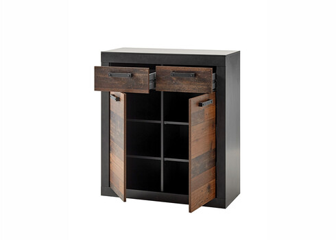 Kummut BROOKLYN pruun / hall, 92x40xH104 cm