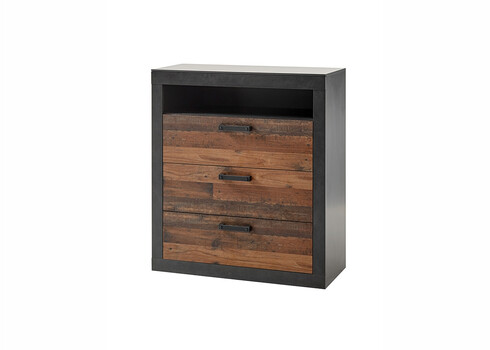 Kummut BROOKLYN pruun / hall, 92x40xH104 cm