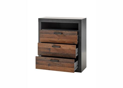 Kummut BROOKLYN pruun / hall, 92x40xH104 cm