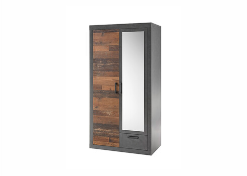 Riidekapp BROOKLYN pruun / hall, 104x62xH201 cm