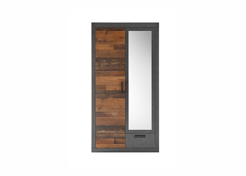 Riidekapp BROOKLYN pruun / hall, 104x62xH201 cm