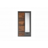 Riidekapp BROOKLYN pruun / hall, 104x62xH201 cm