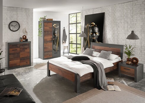 Riidekapp BROOKLYN pruun / hall, 104x62xH201 cm