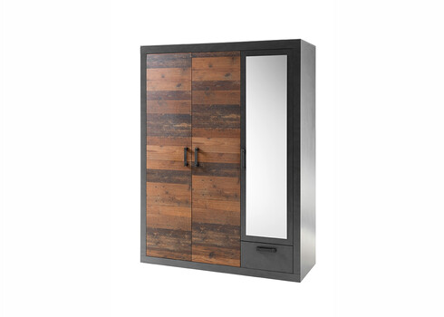 Riidekapp BROOKLYN pruun / hall, 150x62xH201 cm