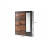 Riidekapp BROOKLYN pruun / hall, 150x62xH201 cm