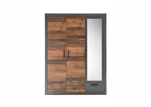 Riidekapp BROOKLYN pruun / hall, 150x62xH201 cm