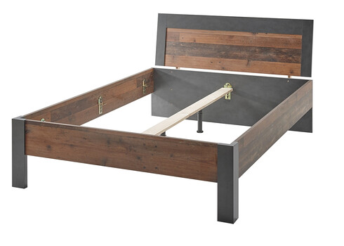 Voodi BROOKLYN pruun / hall, 146x210xH88 cm