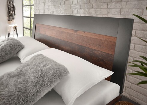 Voodi BROOKLYN pruun / hall, 146x210xH88 cm