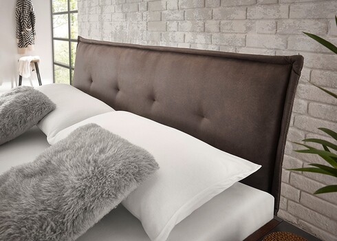 Voodi BROOKLYN pruun / hall, 146x210xH88 cm