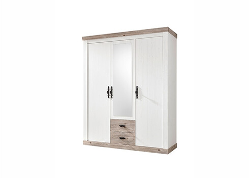 Riidekapp FLORENZ valge mänd / mänd, 169x60xH201 cm