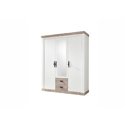 Riidekapp FLORENZ valge mänd / mänd, 169x60xH201 cm