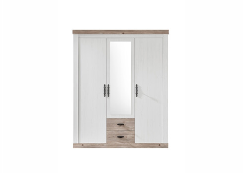 Riidekapp FLORENZ valge mänd / mänd, 169x60xH201 cm