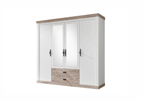 Riidekapp FLORENZ valge mänd / mänd, 217x60xH201 cm