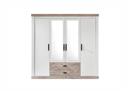 Riidekapp FLORENZ valge mänd / mänd, 217x60xH201 cm