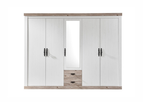 Riidekapp FLORENZ valge mänd / mänd, 265x60xH201 cm