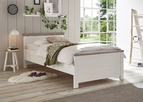 Voodi FLORENZ valge mänd / mänd, 115x208xH86 cm