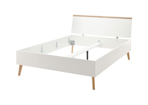 Voodi LENA valge / tamm, 145x210xH95 cm