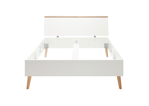 Voodi LENA valge / tamm, 145x210xH95 cm