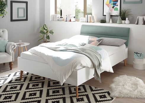 Voodi LENA valge / münt, 145x210xH95 cm