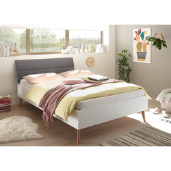 Voodi LENA valge / hall, 145x210xH95 cm