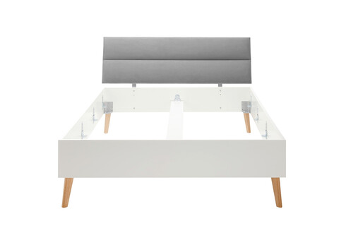 Voodi LENA valge / hall, 145x210xH95 cm