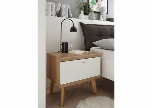 Öökapp LENA valge / tamm, 54x40xH50 cm