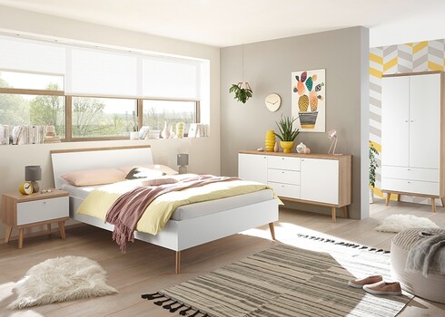 Öökapp LENA valge / tamm, 54x40xH50 cm