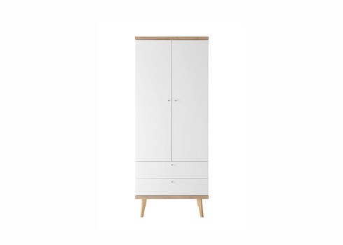 Riidekapp LENA valge / tamm, 80x56xH197 cm
