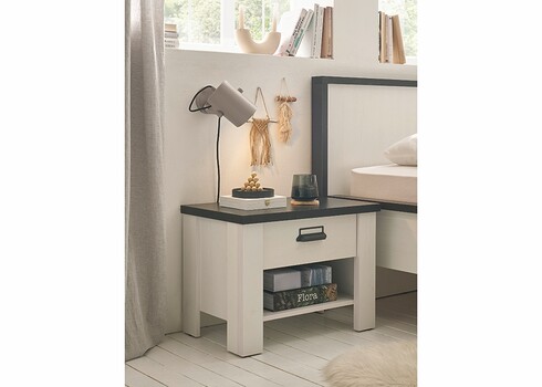 Öökapp SHERWOOD valge mänd / hall, 60x39xH46 cm